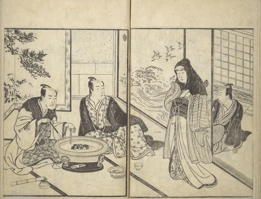 An illustration from Actors [Out of Costume] Like Mount Fuji [Without Snow] in Summer (Yakusha natsu no Fuji), by Ichiba Tsūshō, 1830, leaf 18