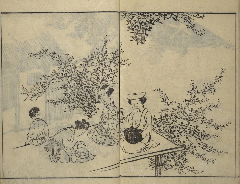 An illustration from People of Yamato (Japan) Picture Album (Yamato jinbutsu gafu), Second Series, 1804, leaf 34