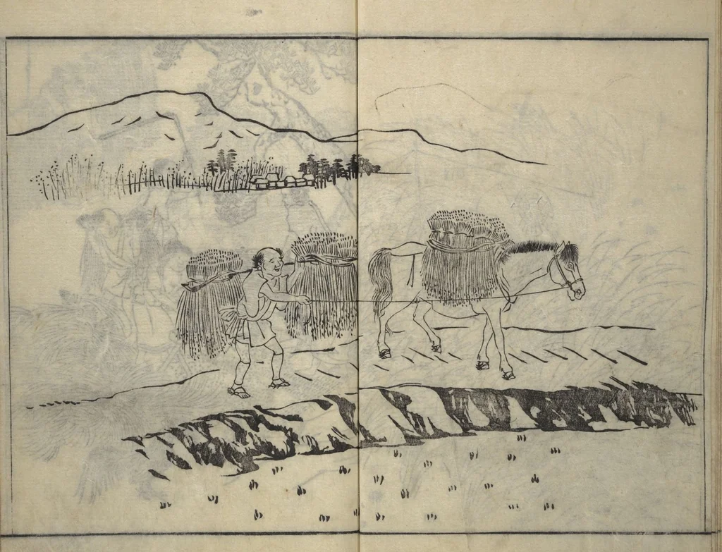 An illustration from People of Yamato (Japan) Picture Album (Yamato jinbutsu gafu), Second Series, 1804, leaf 45