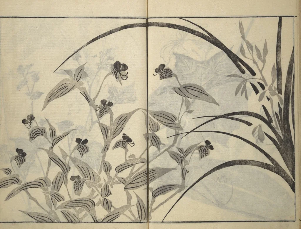 An illustration from Soken Picture Album: The Plant Section (Soken gafu: Sōka no bu), 1806, leaf 38