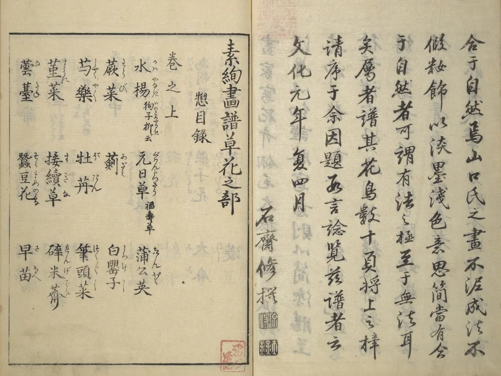 An illustration from Soken Picture Album: The Plant Section (Soken gafu: Sōka no bu), 1806, leaf 4