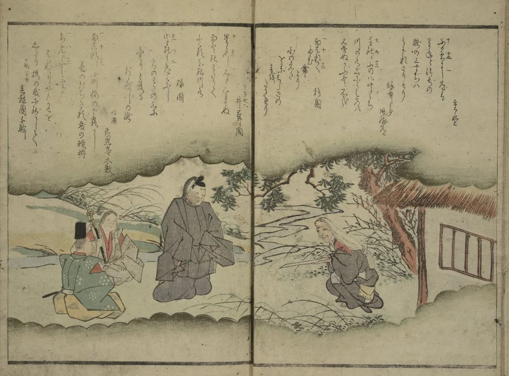 An illustration from The Surface of the Water (Mizu no omo shū), 1831, leaf 8