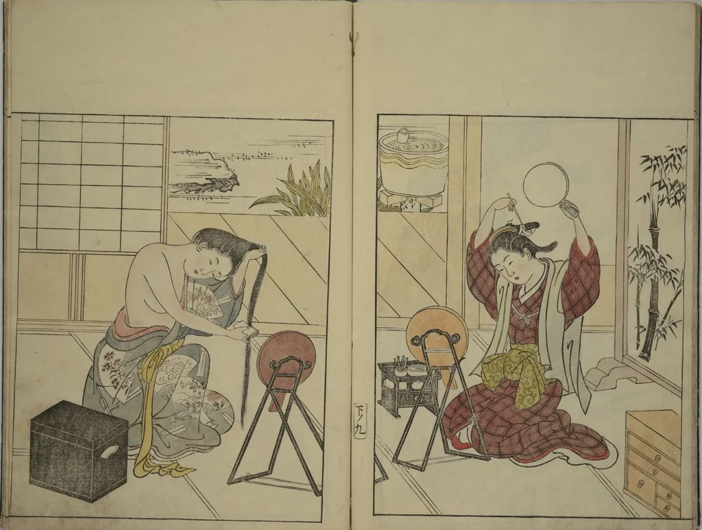 An illustration from Picture Book of the Evergreens (Ehon tokiwagusa), 1731, leaf 12