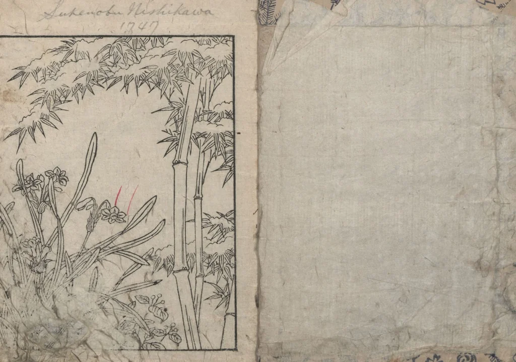 An illustration from Illustrated Poems (Ehon Kaikasen 絵本貝歌仙) : [volume 3], 1747, leaf 2