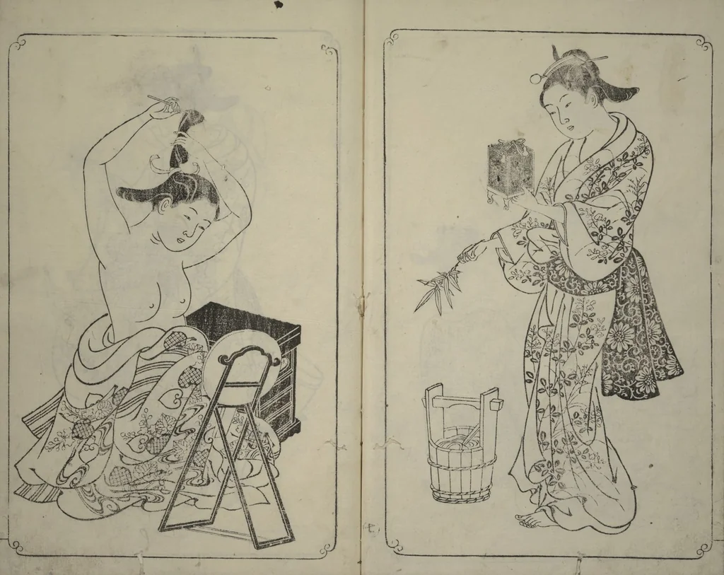 An illustration from Picture Book of Mount Asaka (Ehon asakayama), 1739, leaf 11