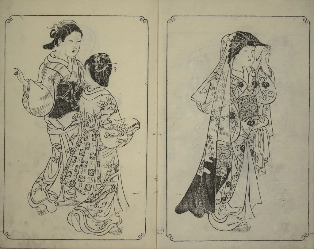 An illustration from Picture Book of Mount Asaka (Ehon asakayama), 1739, leaf 5