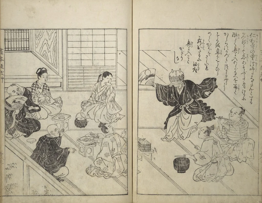 An illustration from Picture Book of Essays in Idleness (Ehon tsurezuregusa), 1740, leaf 25