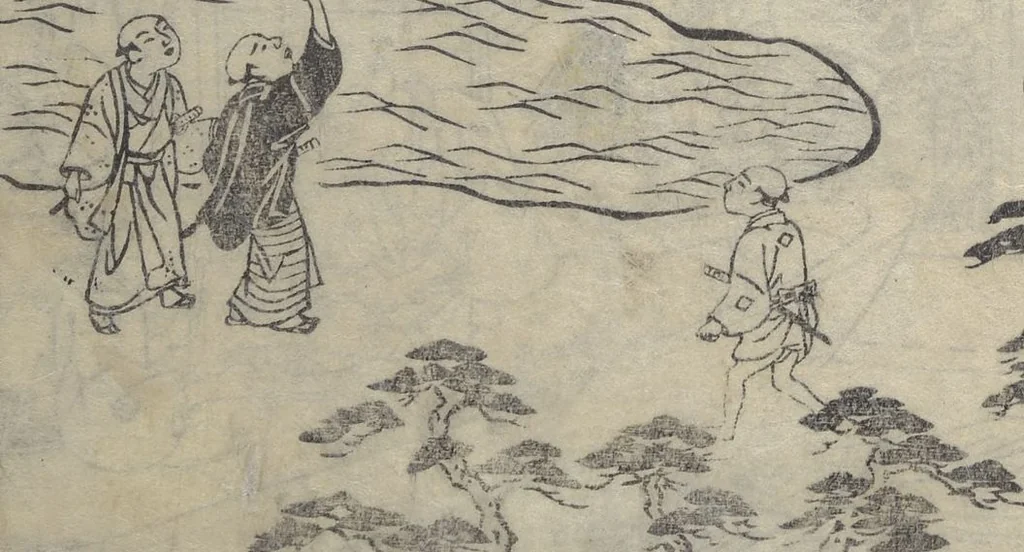 An illustration from Picture Book of Snow, Moon, and Flowers (Ehon setsugekka), 1768, leaf 16
