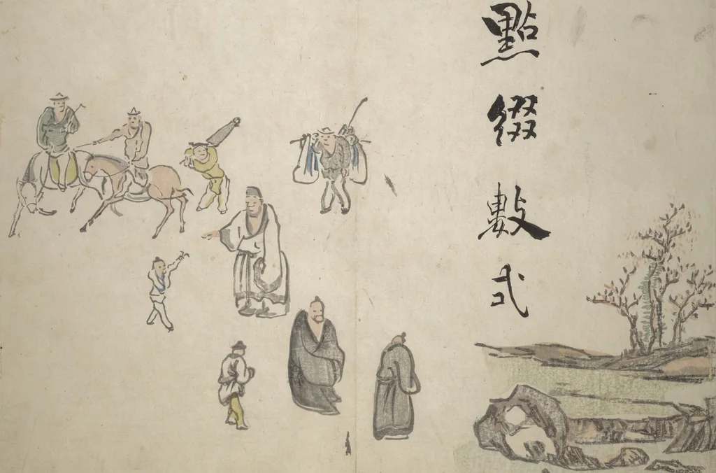 An illustration from Taigadō (Taiga Hall at Sōrinji Temple) Picture Album (Taigadō gafu), 1803, leaf 21