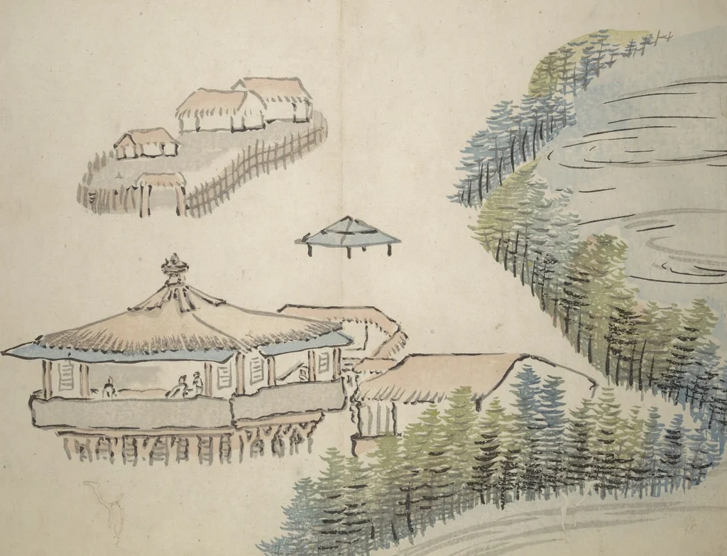 An illustration from Taigadō (Taiga Hall at Sōrinji Temple) Picture Album (Taigadō gafu), 1803, leaf 27