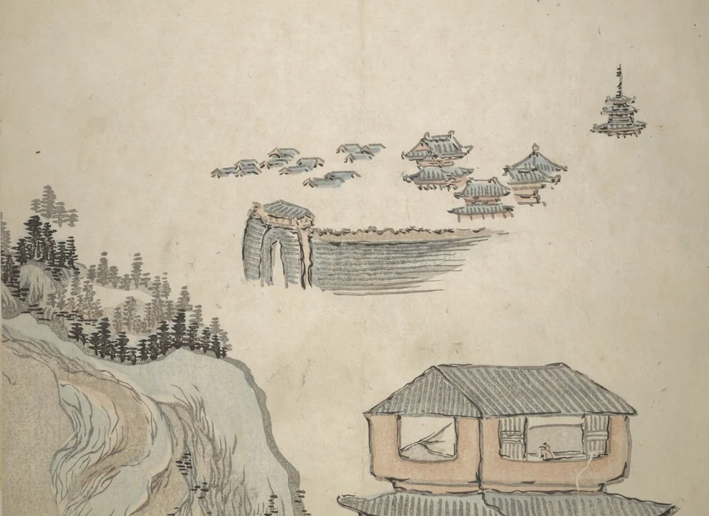 An illustration from Taigadō (Taiga Hall at Sōrinji Temple) Picture Album (Taigadō gafu), 1803, leaf 28