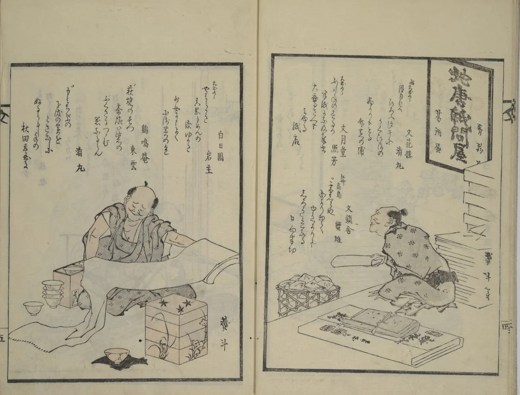 An illustration from Illustrated Collection of the Famous Products of Japan (Nihon meibutsu gasan shū), 1820, leaf 8