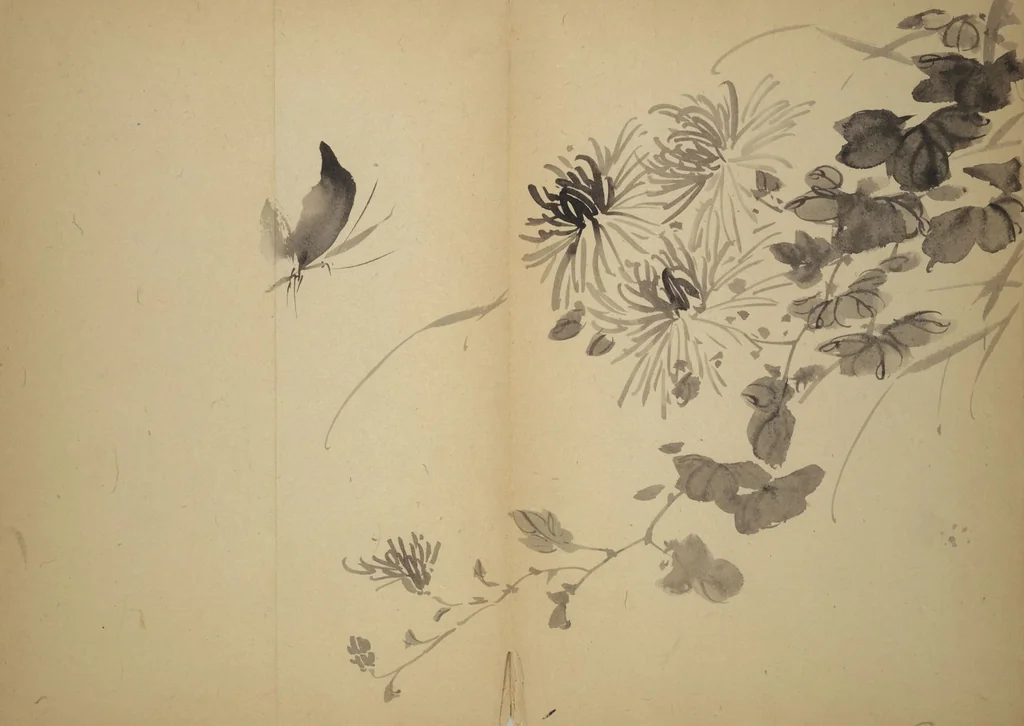An illustration from Untitled Album of Seventeen Sketches of Birds, Flowers and Landscapes, leaf 17
