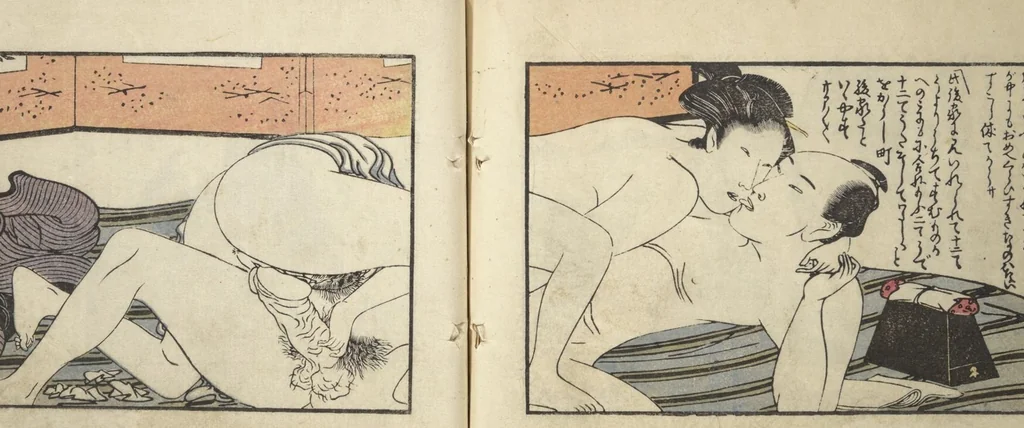 An illustration from Untitled Book of Erotica (Shunga), 1798, leaf 16