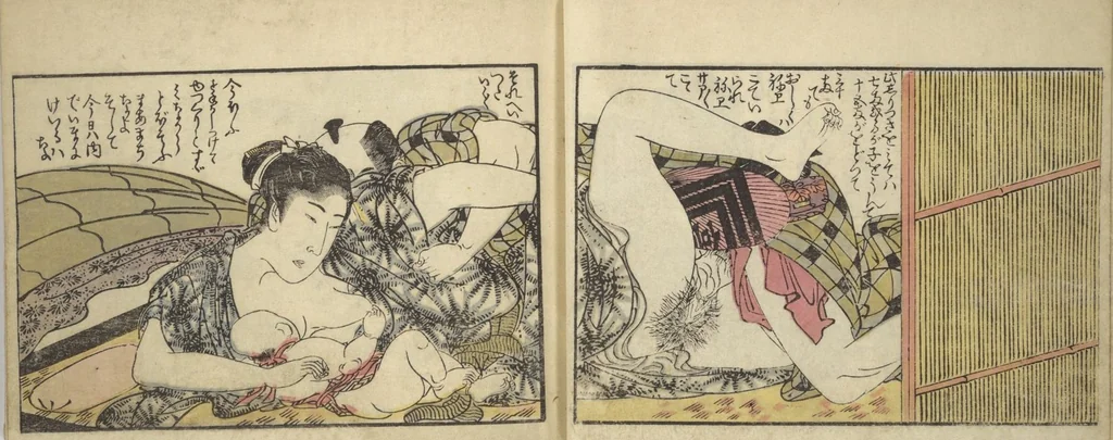 An illustration from Untitled Book of Erotica (Shunga), 1798, leaf 9