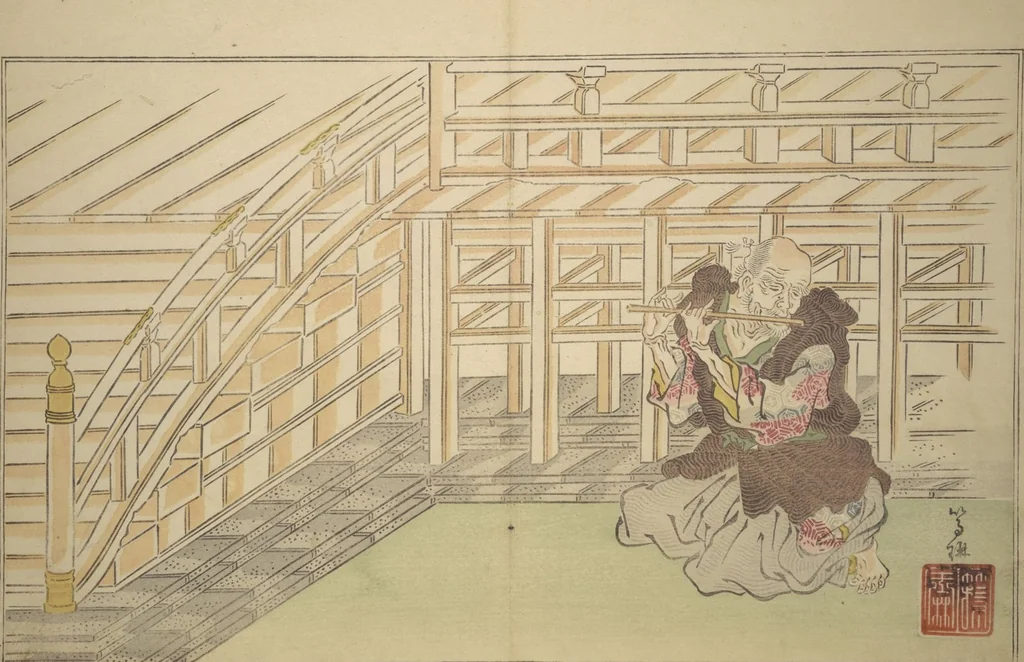 An illustration from The Colors of Spring (Haru no iro), 1794, leaf 7