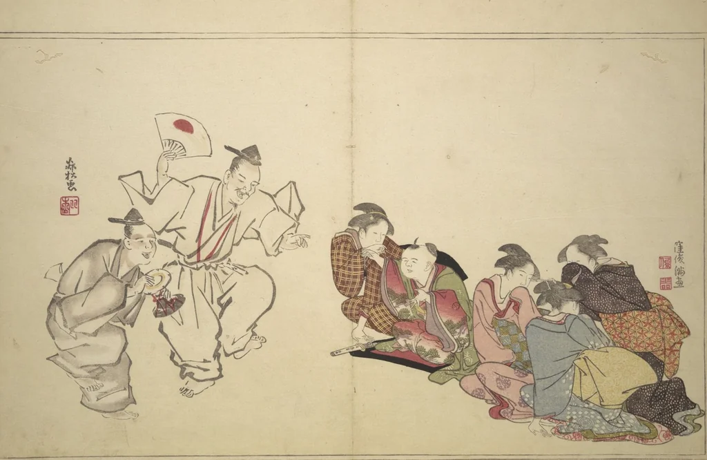 An illustration from The Colors of Spring (Haru no iro), 1794, leaf 8