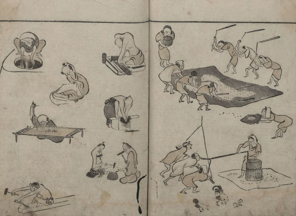 An illustration from Abbreviated Drawing Styles (Ryakuga shiki 略画式 (人物) (Figures), 1795, leaf 14