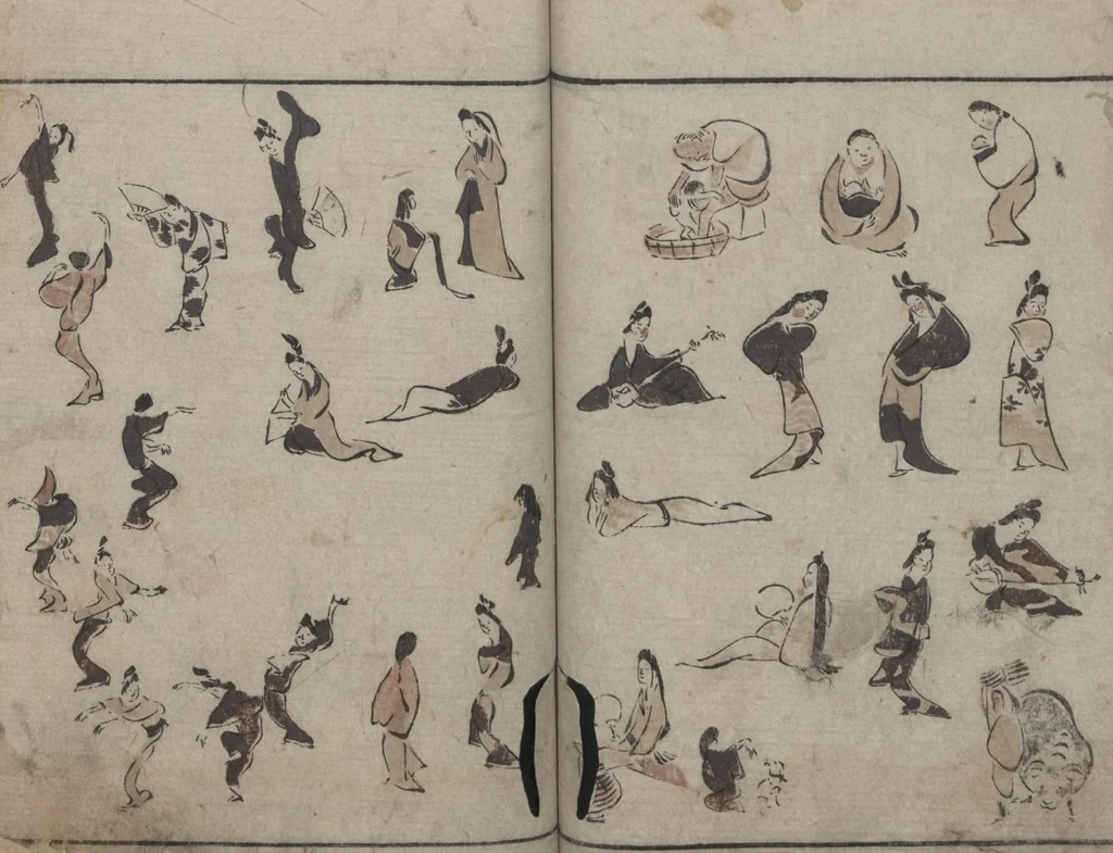 An illustration from Abbreviated Drawing Styles (Ryakuga shiki 略画式 (人物) (Figures), 1795, leaf 18