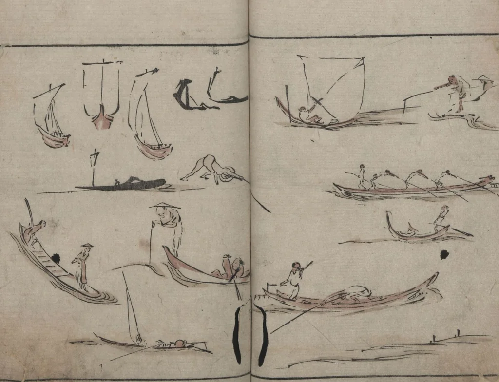 An illustration from Abbreviated Drawing Styles (Ryakuga shiki 略画式 (人物) (Figures), 1795, leaf 19
