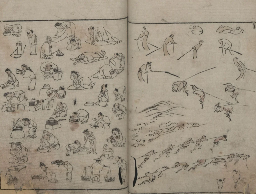 An illustration from Abbreviated Drawing Styles (Ryakuga shiki 略画式 (人物) (Figures), 1795, leaf 20