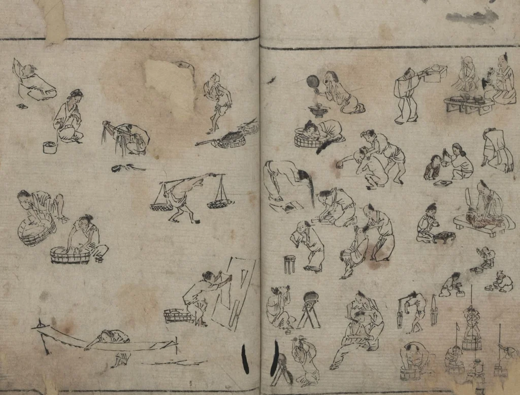 An illustration from Abbreviated Drawing Styles (Ryakuga shiki 略画式 (人物) (Figures), 1795, leaf 21