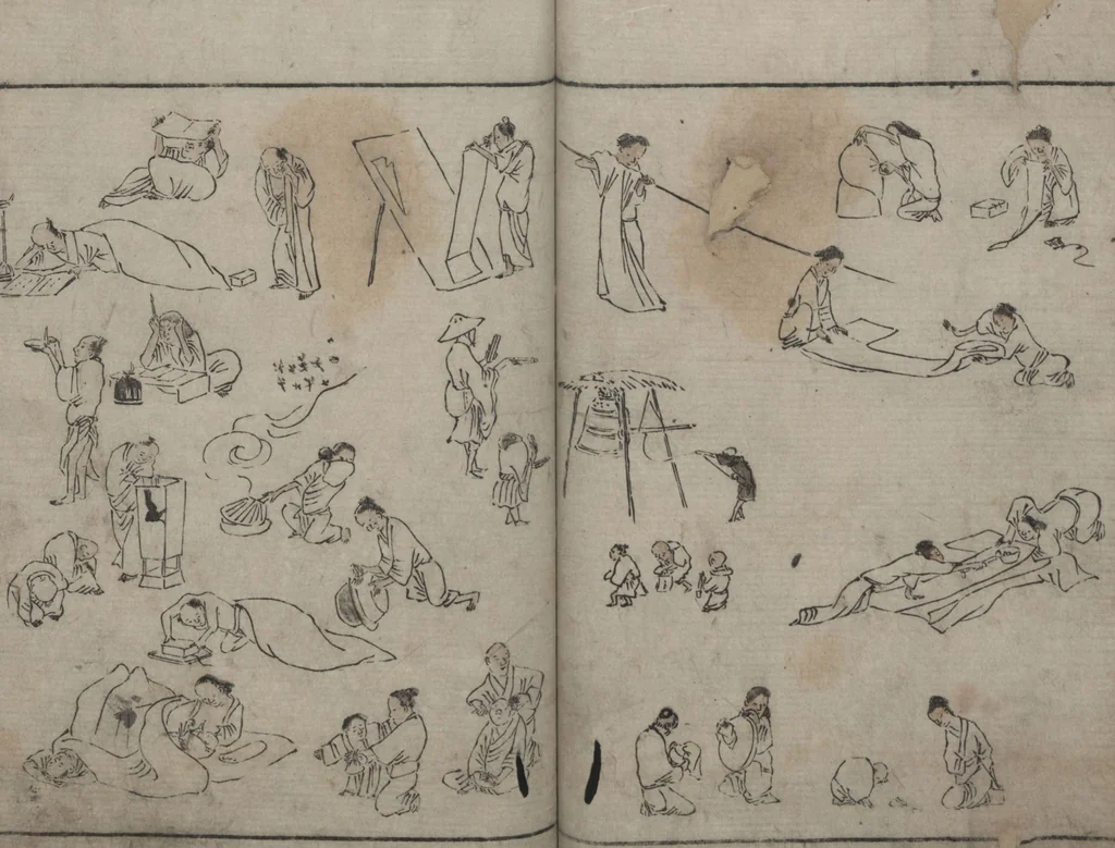 An illustration from Abbreviated Drawing Styles (Ryakuga shiki 略画式 (人物) (Figures), 1795, leaf 22