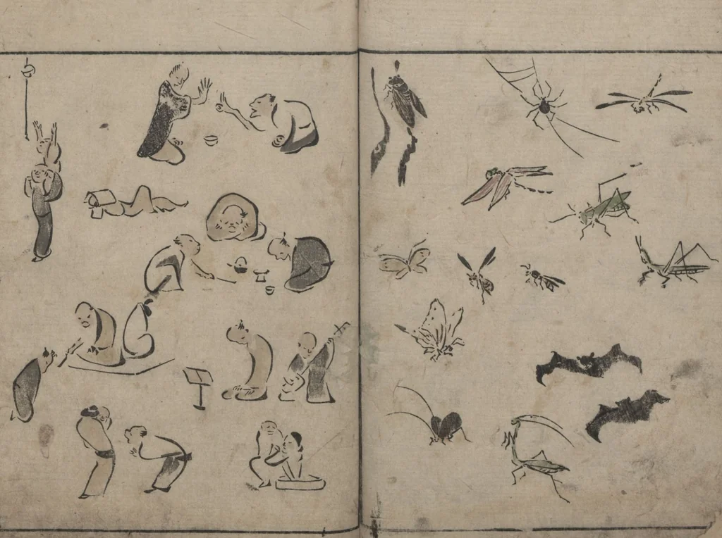 An illustration from Abbreviated Drawing Styles (Ryakuga shiki 略画式 (人物) (Figures), 1795, leaf 30