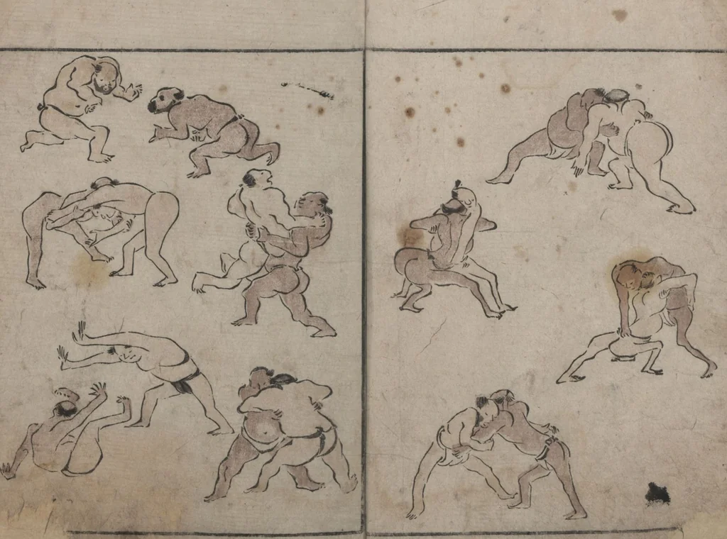 An illustration from Abbreviated Drawing Styles (Ryakuga shiki 略画式 (人物) (Figures), 1795, leaf 4