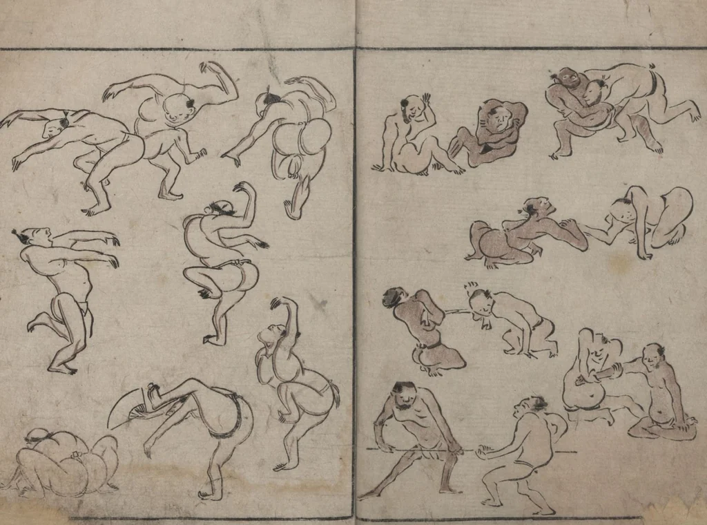 An illustration from Abbreviated Drawing Styles (Ryakuga shiki 略画式 (人物) (Figures), 1795, leaf 5