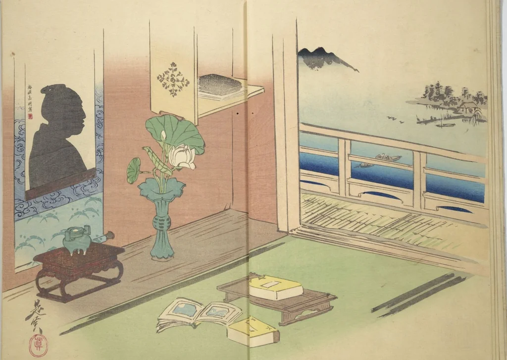 An illustration from No Shadow in Any Nook or Corner (Kuma naki kage), 1867, leaf 6