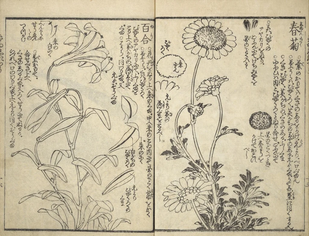 An illustration from Picture Book on the Use of Coloring, first volume (Ehon saishikitsū shohen), 1848, leaf 17