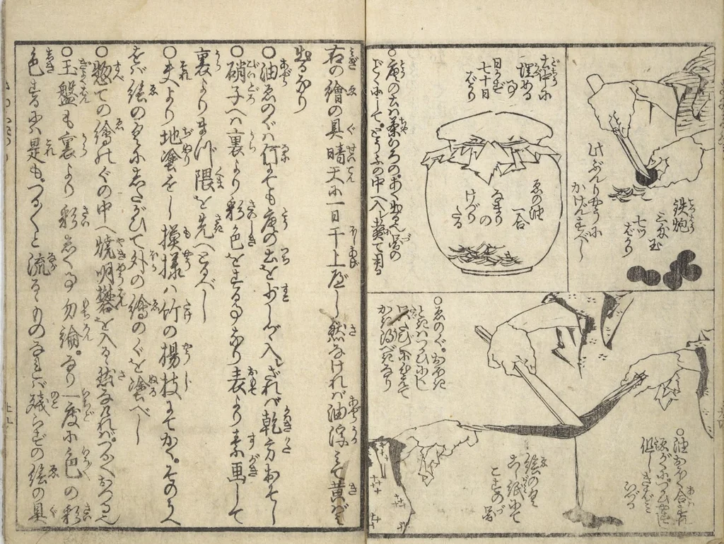 An illustration from Picture Book on the Use of Coloring, first volume (Ehon saishikitsū shohen), 1848, leaf 26