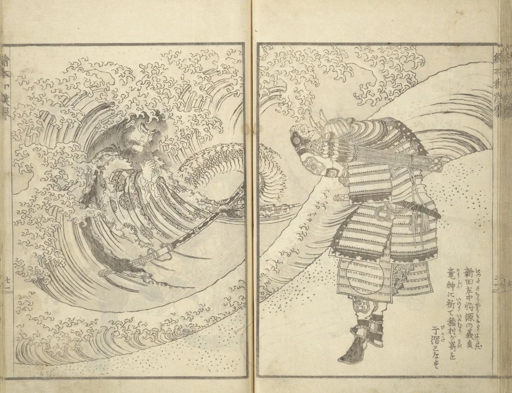 An illustration from Picture Book on Heroes of China and Japan (Ehon wakan no homare), 1850, leaf 24