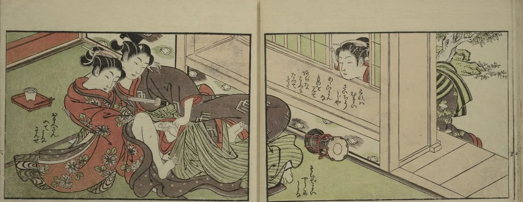 An illustration from Picture Book of the Eternal Pines (Ehon chiyo no matsu), 1767, leaf 10