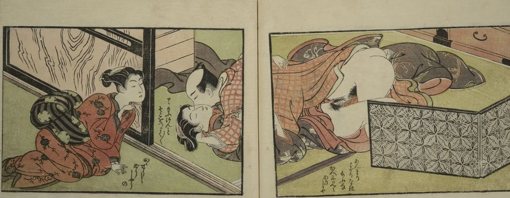 An illustration from Picture Book of the Eternal Pines (Ehon chiyo no matsu), 1767, leaf 13