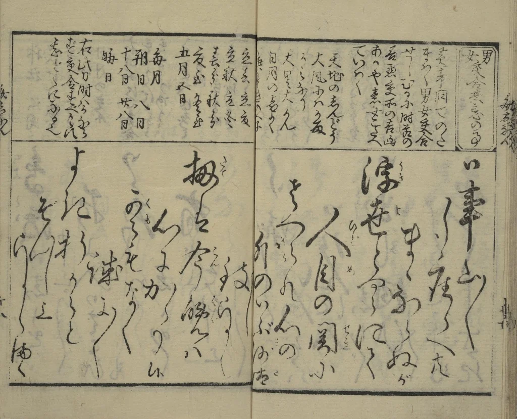 An illustration from Teaching Calligraphy (Fumi no hayashi), leaf 18