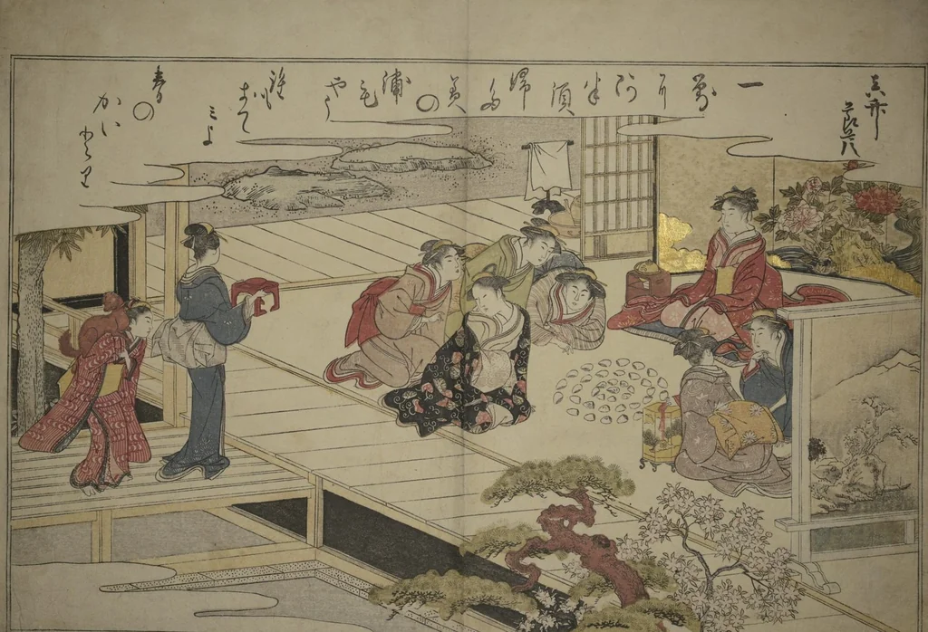 An illustration from Gifts of the Ebb Tide (The Shell Book) (Shiohi no tsuto), 1789, leaf 23