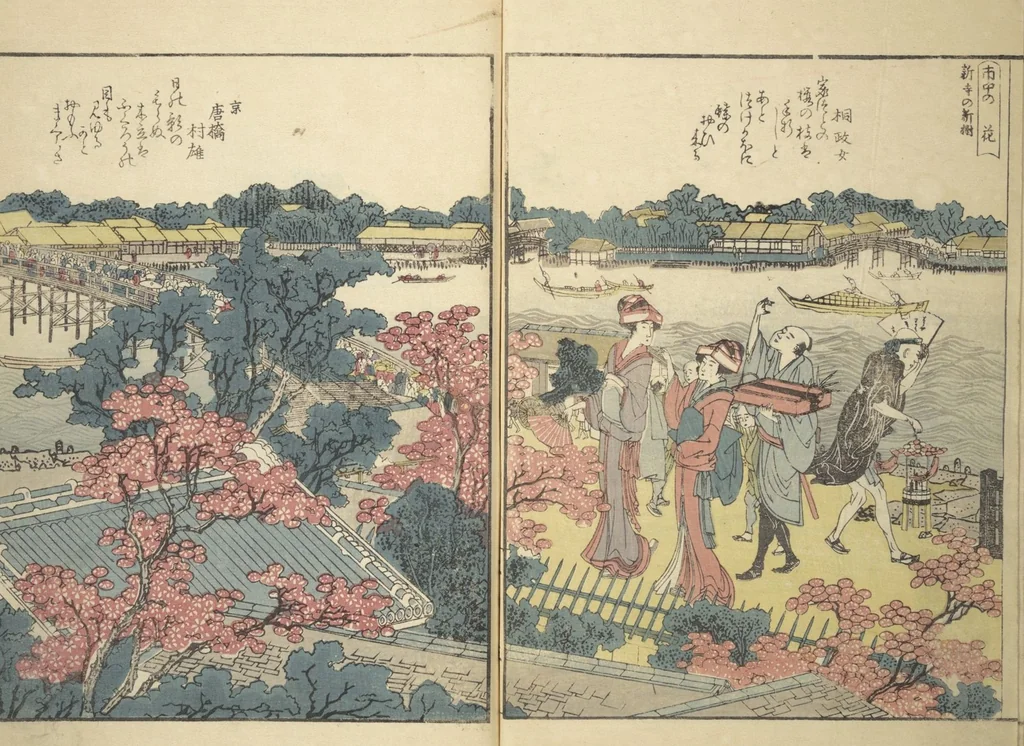 An illustration from Panoramic Views of Both Banks of the Sumida River at a Glance (Ehon Sumidagawa ryōgan ichiran) : [volume 1], 1801, leaf 8