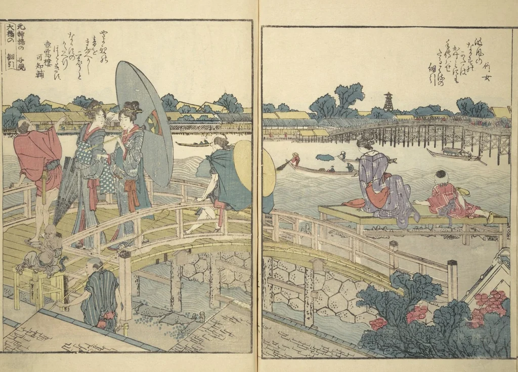 An illustration from Panoramic Views of Both Banks of the Sumida River at a Glance (Ehon Sumidagawa ryōgan ichiran) : [volume 1], 1801, leaf 9