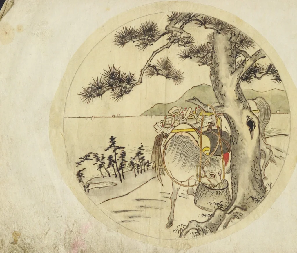 An illustration from Album of Sketches for Lacquer Decoration (Makie 蒔絵), 1850, leaf 25