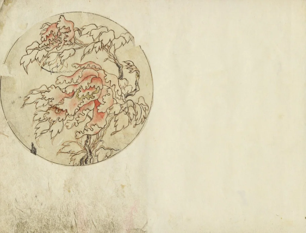 An illustration from Album of Sketches for Lacquer Decoration (Makie 蒔絵), 1850, leaf 27