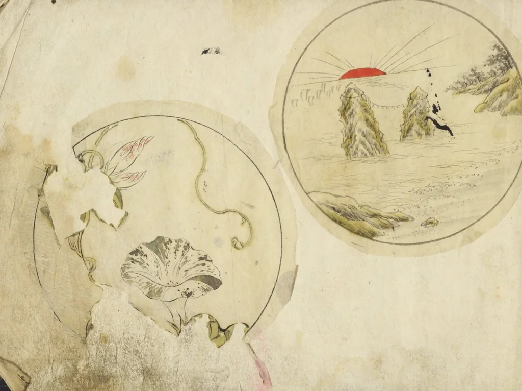 An illustration from Album of Sketches for Lacquer Decoration (Makie 蒔絵), 1850, leaf 9