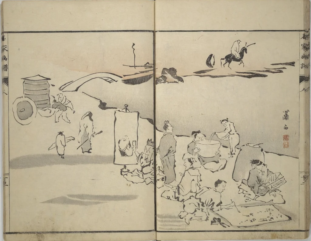 An illustration from Pictures by Famous Artists (Meika gafu) : [volume 3], 1812, leaf 17