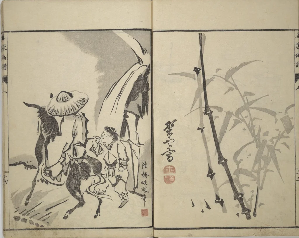 An illustration from Pictures by Famous Artists (Meika gafu) : [volume 3], 1812, leaf 18