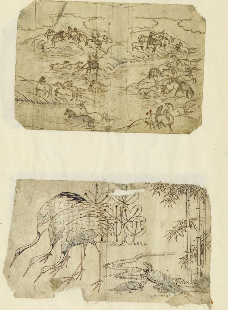 An illustration from Album of Sketches for Lacquer Decoration (Makie 蒔絵), 1840, leaf 13