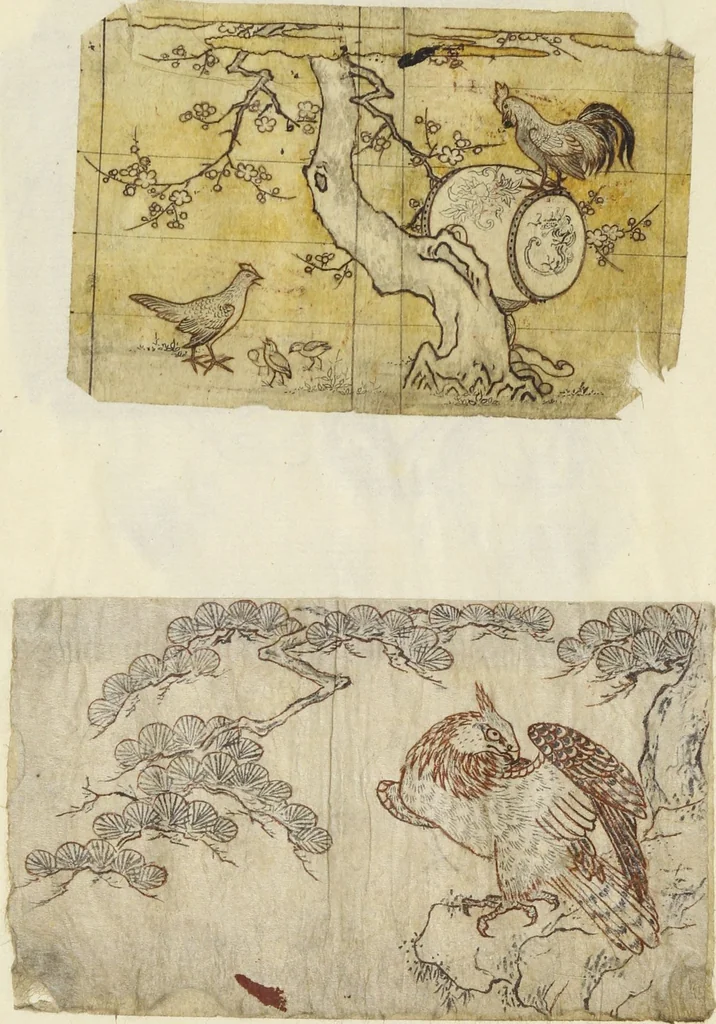 An illustration from Album of Sketches for Lacquer Decoration (Makie 蒔絵), 1840, leaf 15