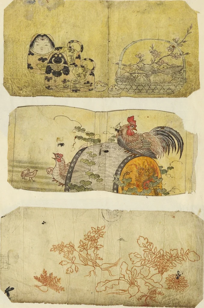An illustration from Album of Sketches for Lacquer Decoration (Makie 蒔絵), 1840, leaf 23