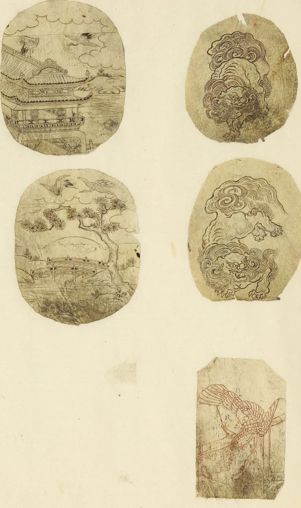 An illustration from Album of Sketches for Lacquer Decoration (Makie 蒔絵), 1840, leaf 27