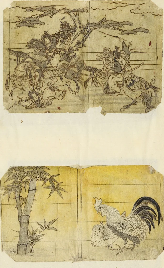 An illustration from Album of Sketches for Lacquer Decoration (Makie 蒔絵), 1840, leaf 3